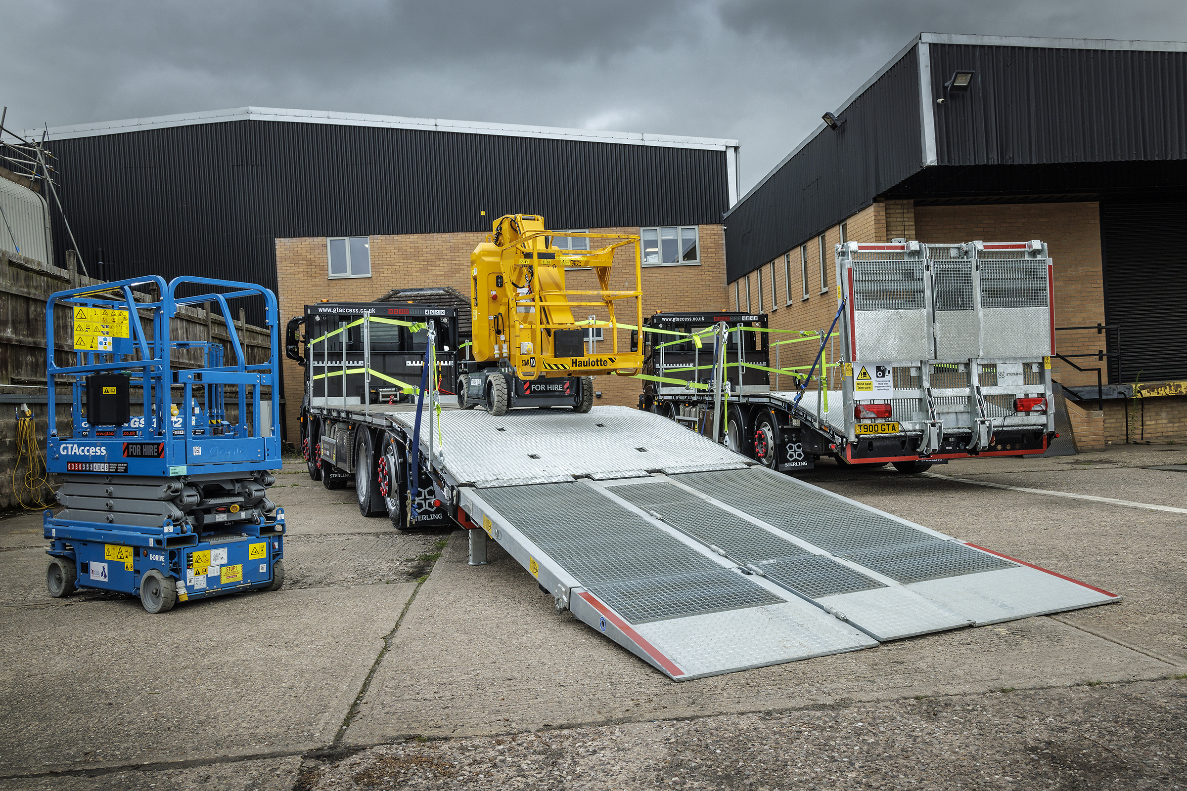 A Sterling GP beavertail truck built for Birmingham based GT Access - transporting access powered platform machinery