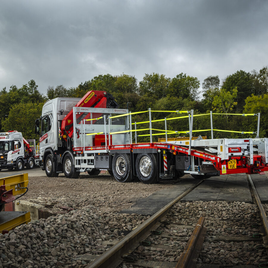 Sterling beavertail truck in Central London , built for Quattro Group