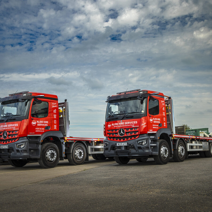 Alide Plant Services transport trucks in their Bristol yard