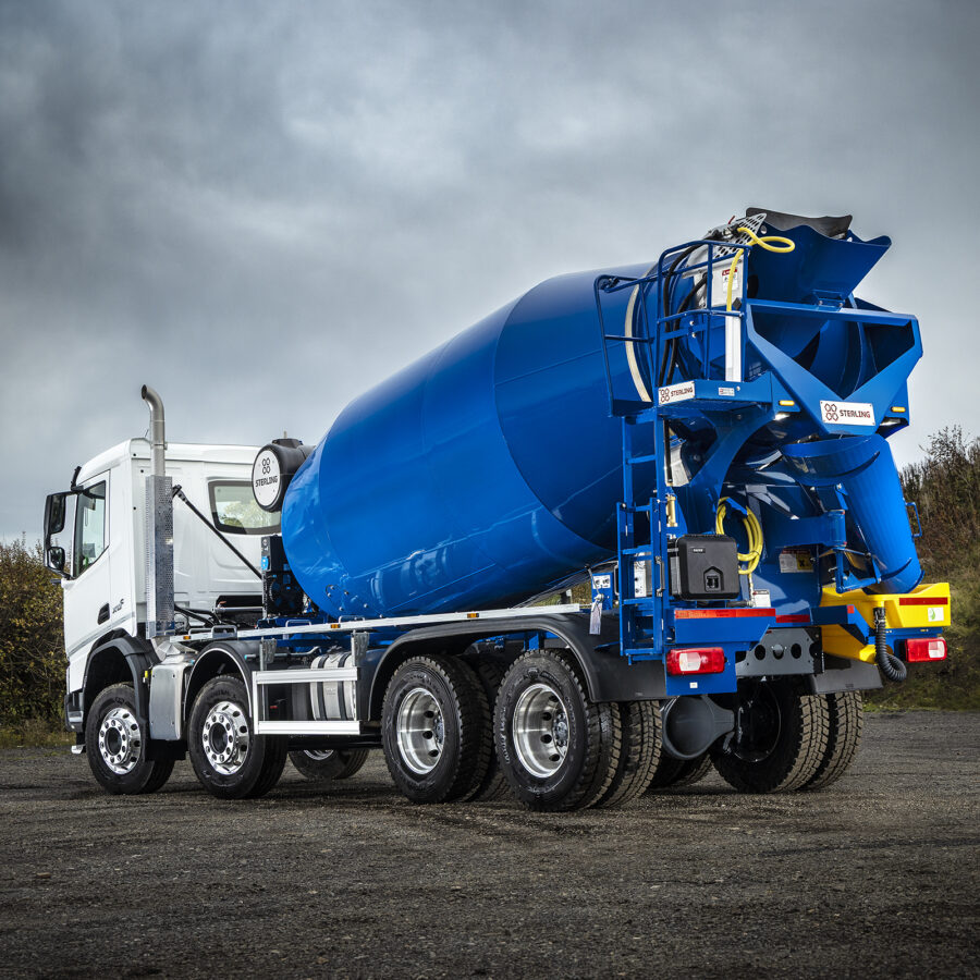 A Sterling Supermix concrete mixer truck