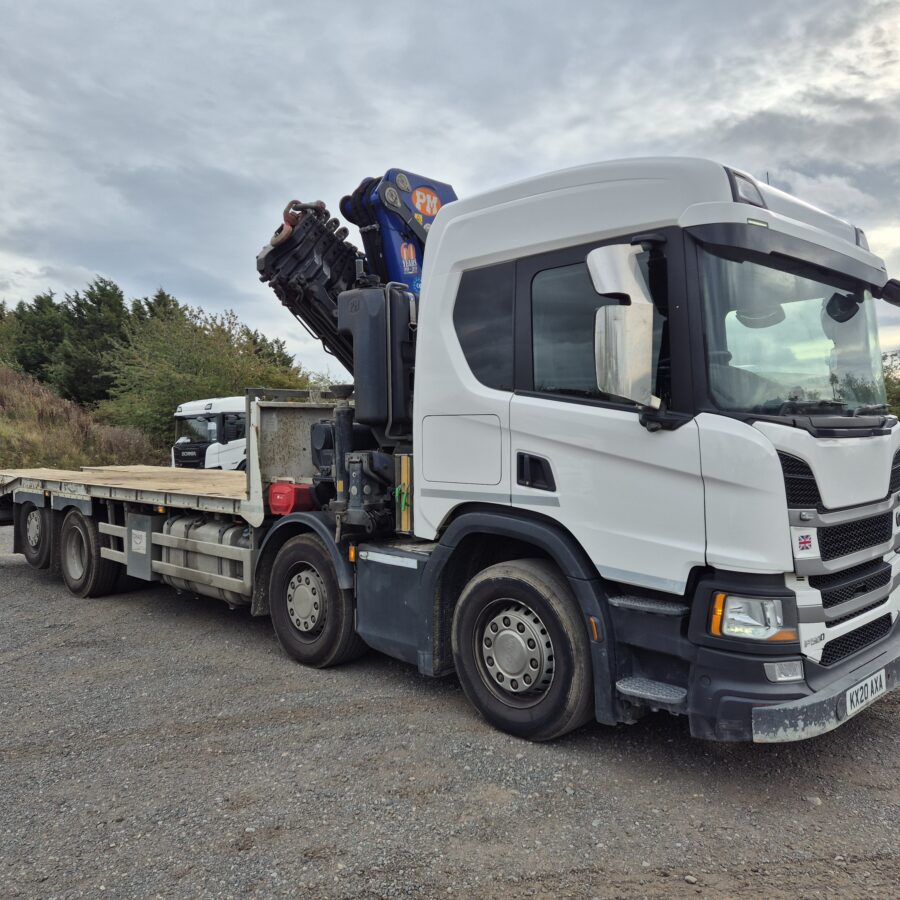 Scania P500 8×2 Cheesewedge Crane Truck